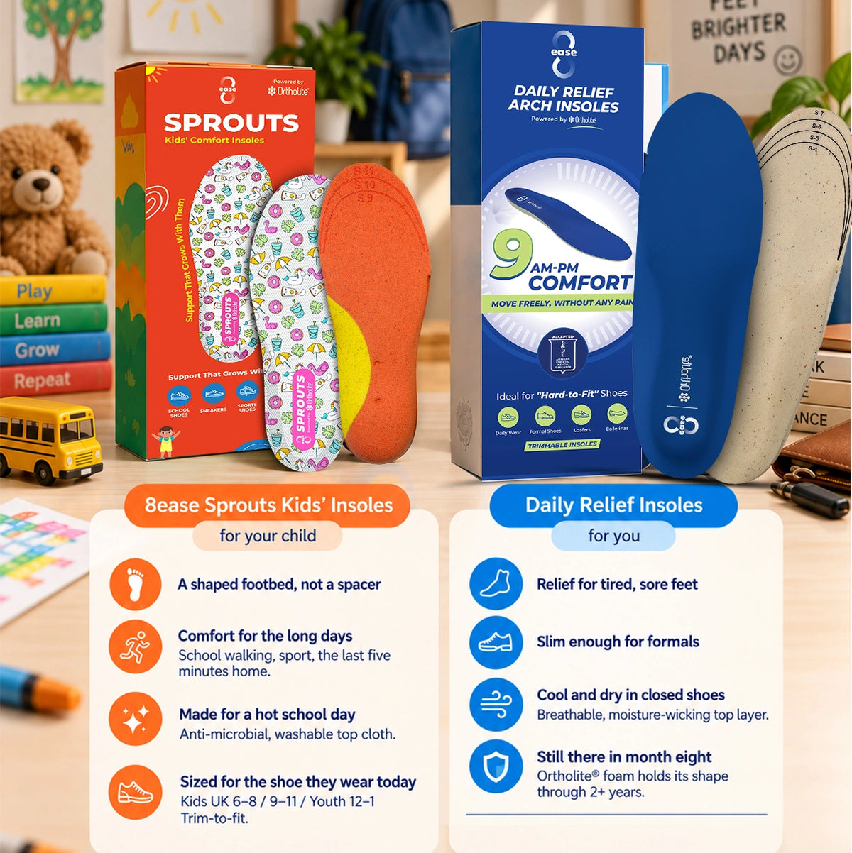 8ease Parent + Kid Duo — School Shoes for Them, Work Shoes for You