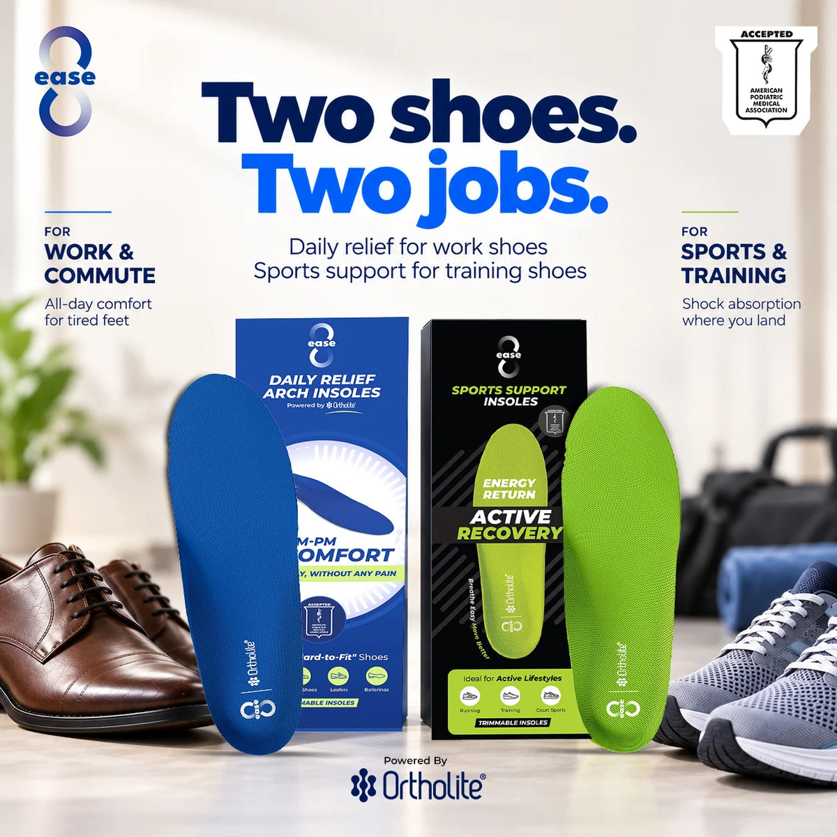 8ease Work + Workout Duo — Relief for the Desk Day, Cushioning for the Gym