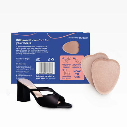 Belle HighHeel pack back with usage steps and material details