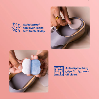 Belle HighHeel heel pads for high heels, sweat-proof and anti-slip surface callouts