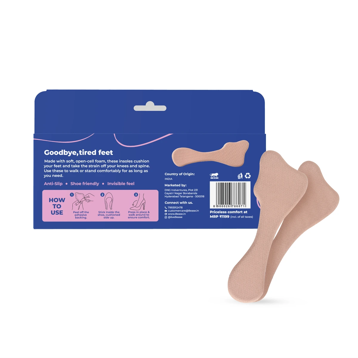 Belle SoleComfort insole fits four women's shoe types including juttis, flats, heels and sneakers