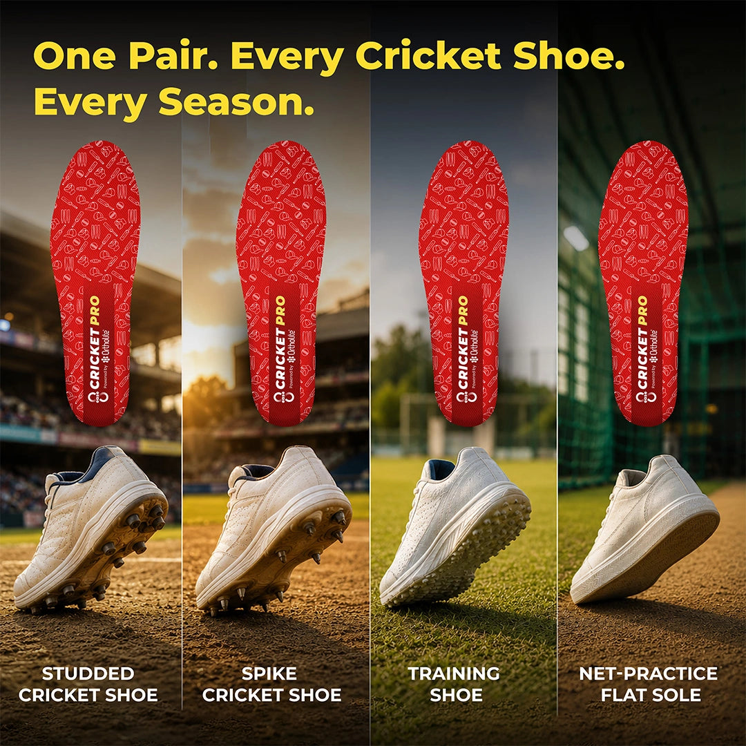 One pair of Cricket Pro insoles for studded, spike, training and net-practice cricket shoes
