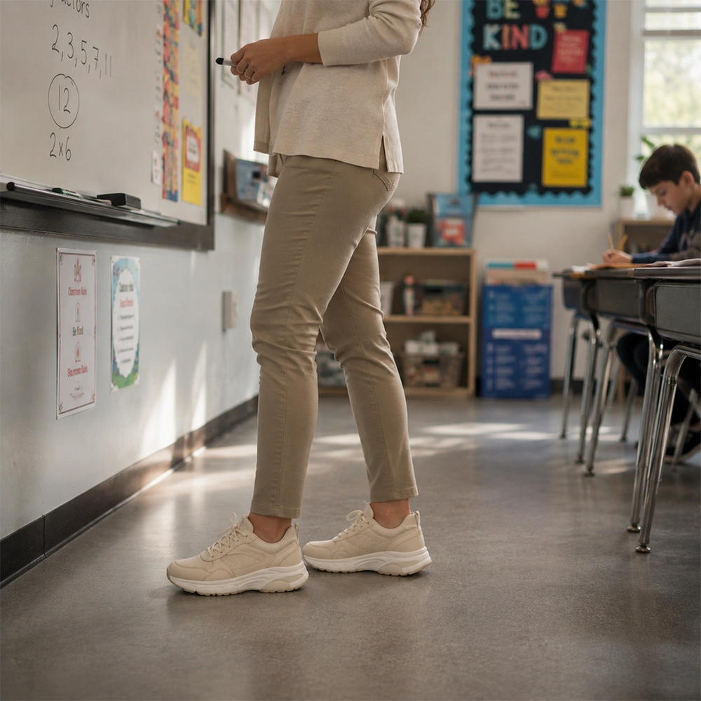 All-day standing shifts — teaching, healthcare, retail