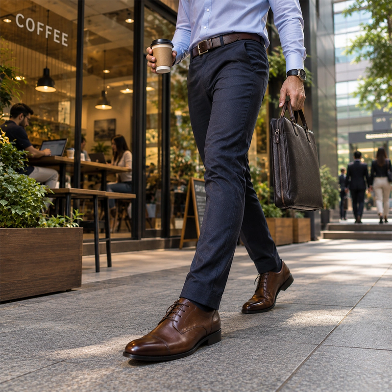 Commutes and errands in formal shoes or sneakers