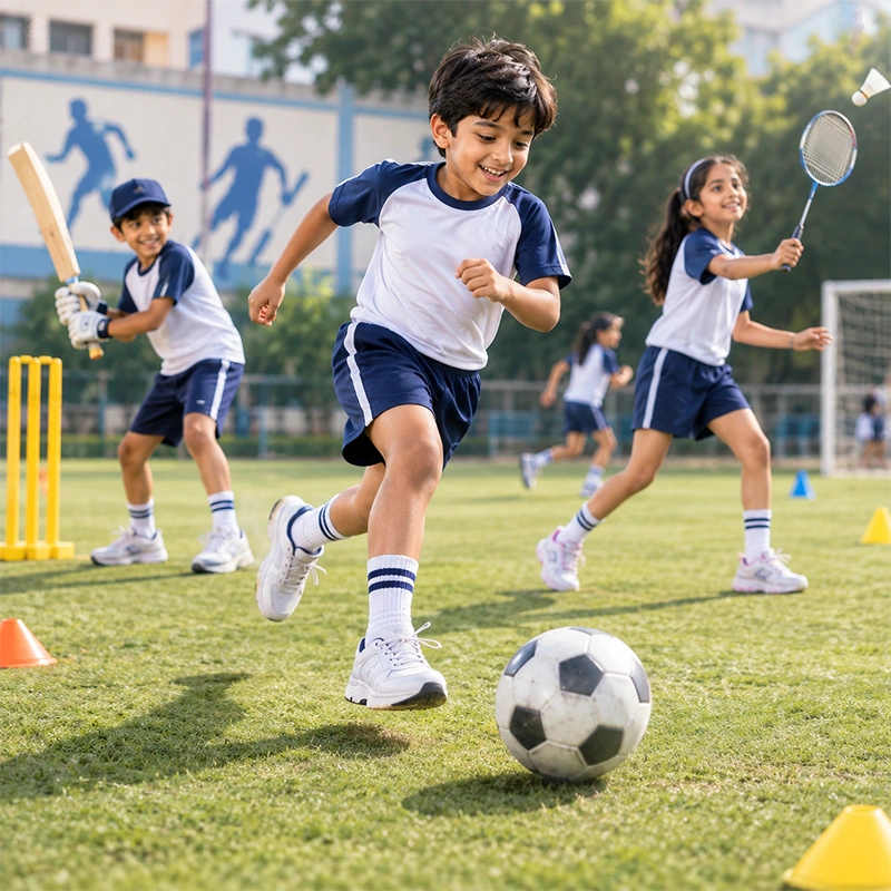 Cricket and football practice